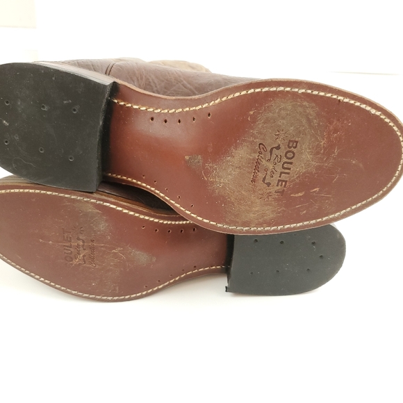 Boulet brown leather cowboy boots, size 8.5 3E - Picture 8 of 8